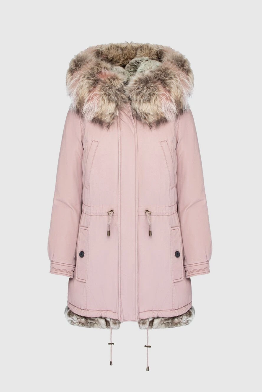 Alessandra Chamonix women's pink parka made of cotton and natural fur 142057 - photo 1