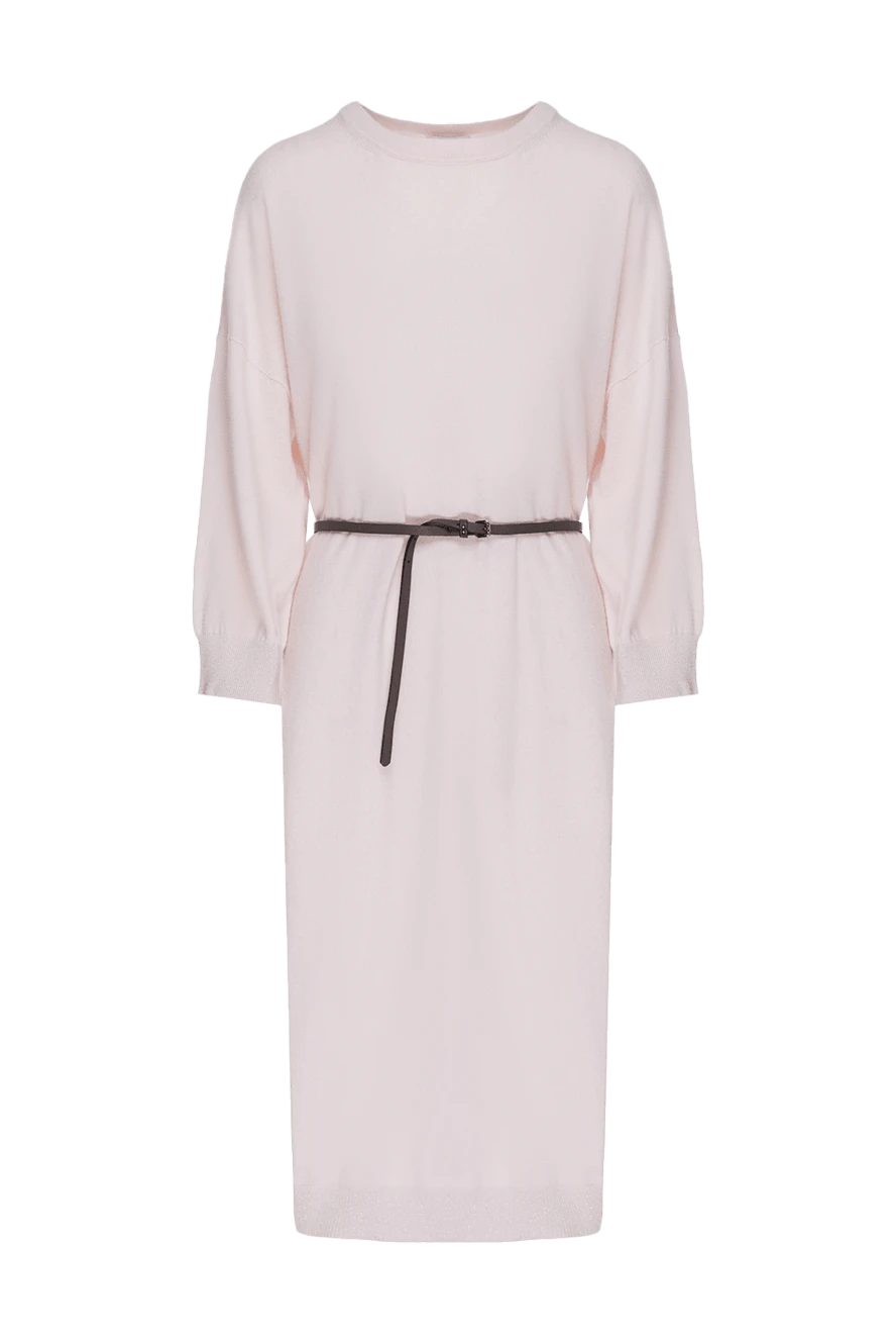 Peserico pink womens dress with a contrasting belt 142084 - photo 1