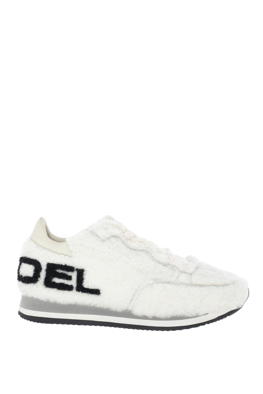 Philippe Model women's sneakers with fur and a black logo in white 142615 - photo 1