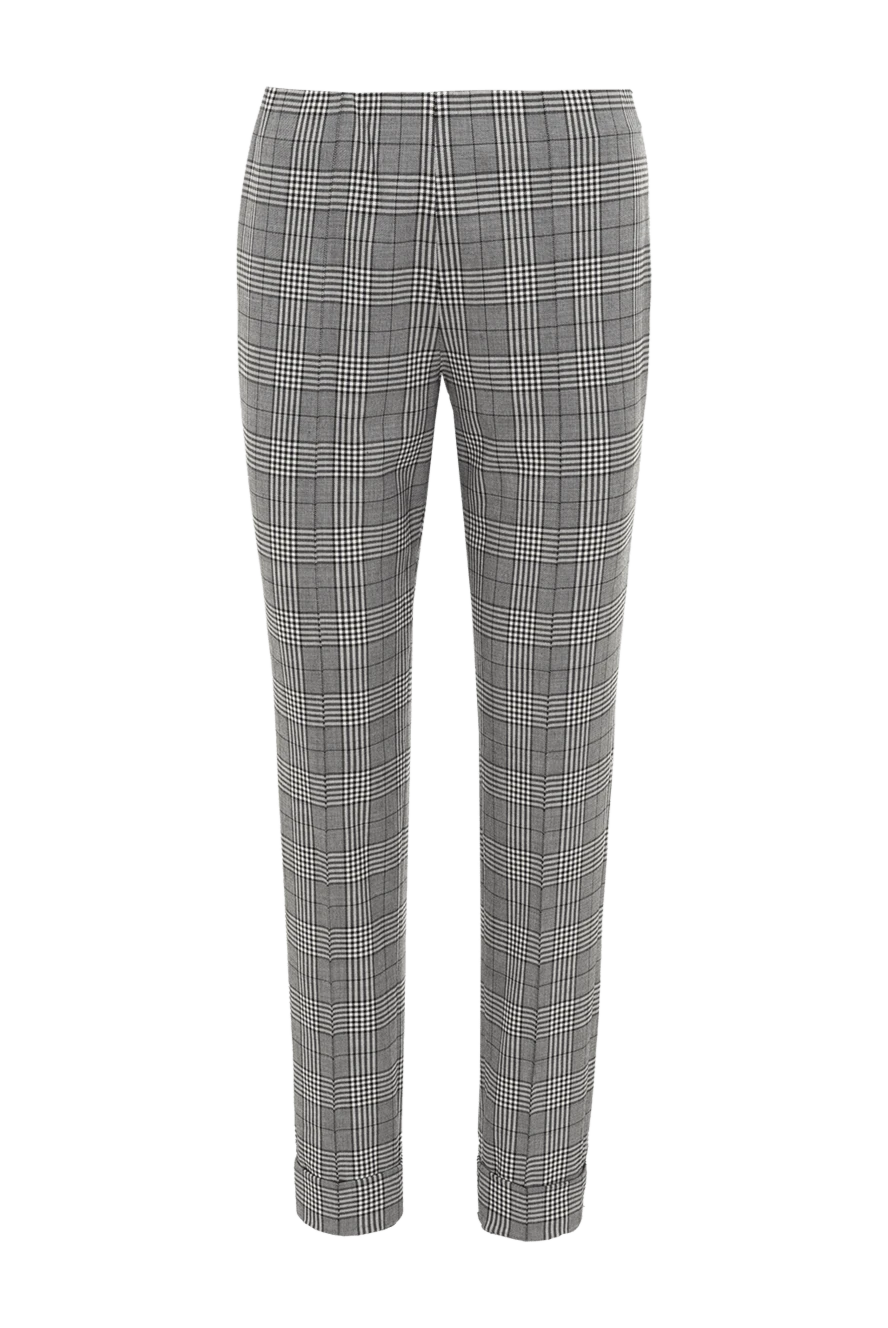 Ermanno Scervino брюки женские в клетчатый узор с лого серые 143327 - фото 1