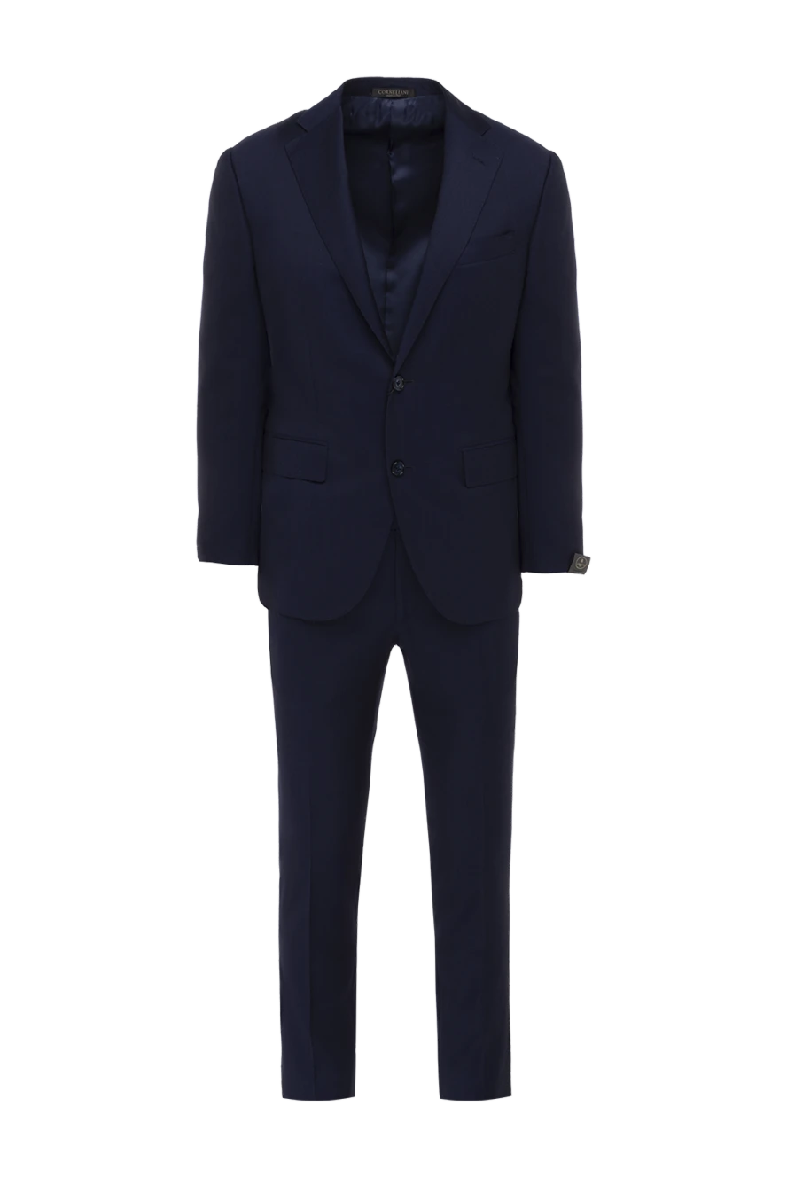 Corneliani костюм шерстяной синий однобортный мужской 143683 - фото 1