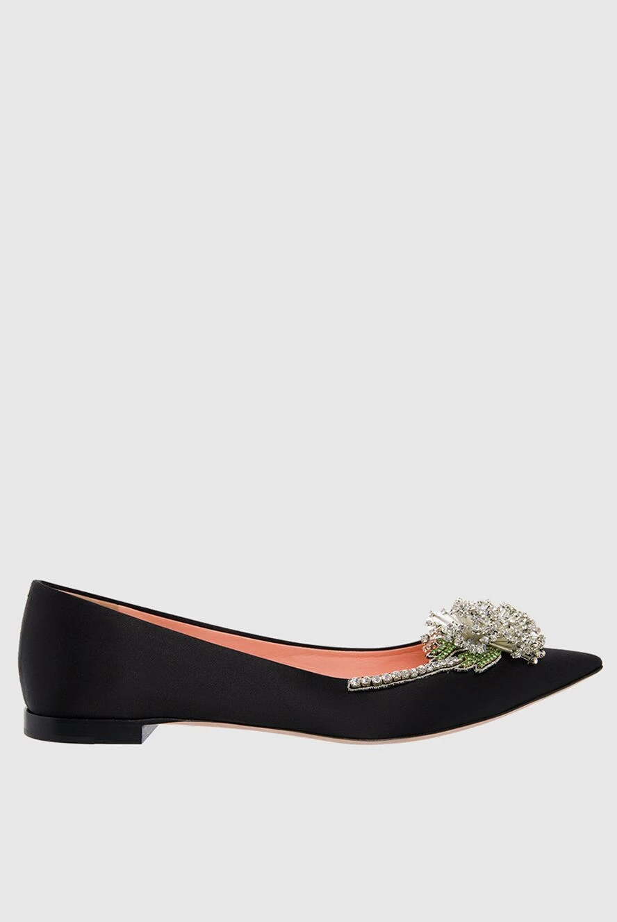 Rochas туфли женские черные с серебряной брошью 144061 - фото 1