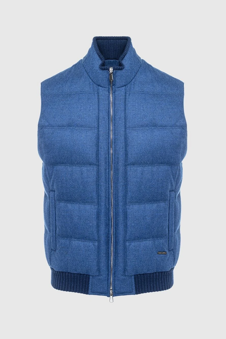 Enrico Mandelli blue wool and cashmere vest for men 144295 - photo 1