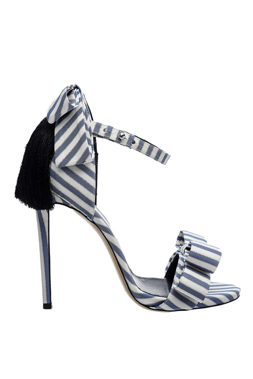 Aleksander Siradekian women's sandals white with blue striped pattern 144358 - photo 1