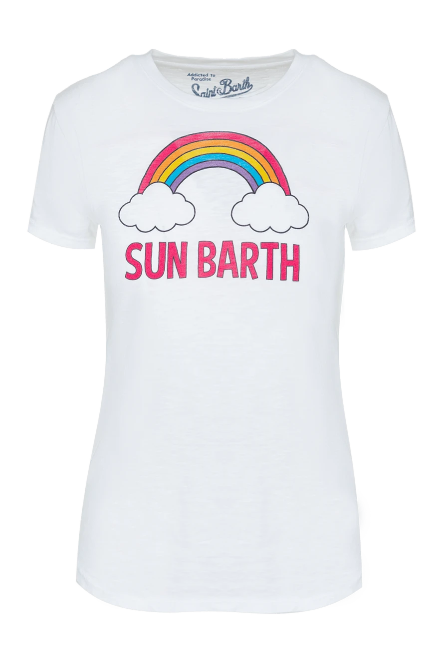 MC2 Saint Barth t-shirt cotton white women's with a drawing and logo print 144424 - photo 1