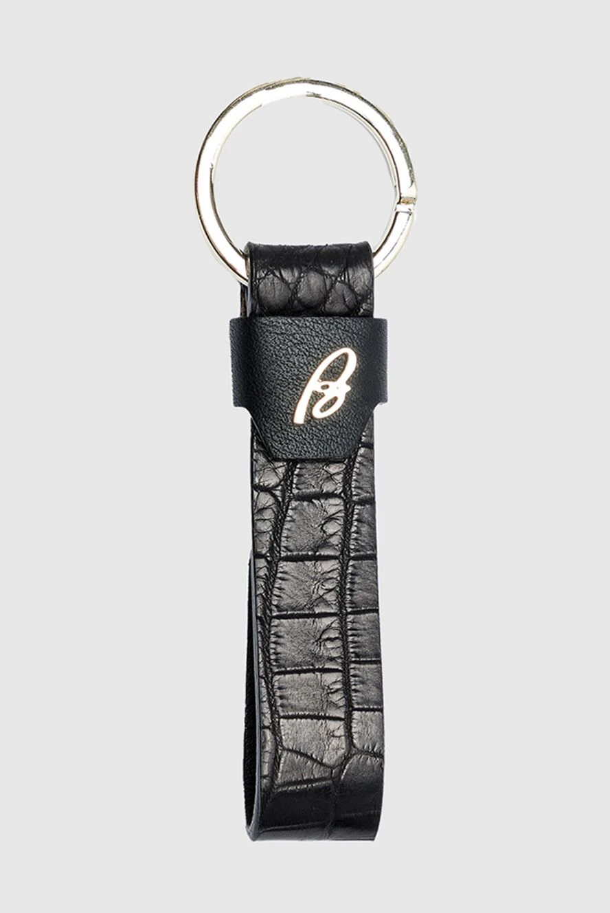 Brioni black alligator leather keychain embellished with a logo for men 144868 - photo 1