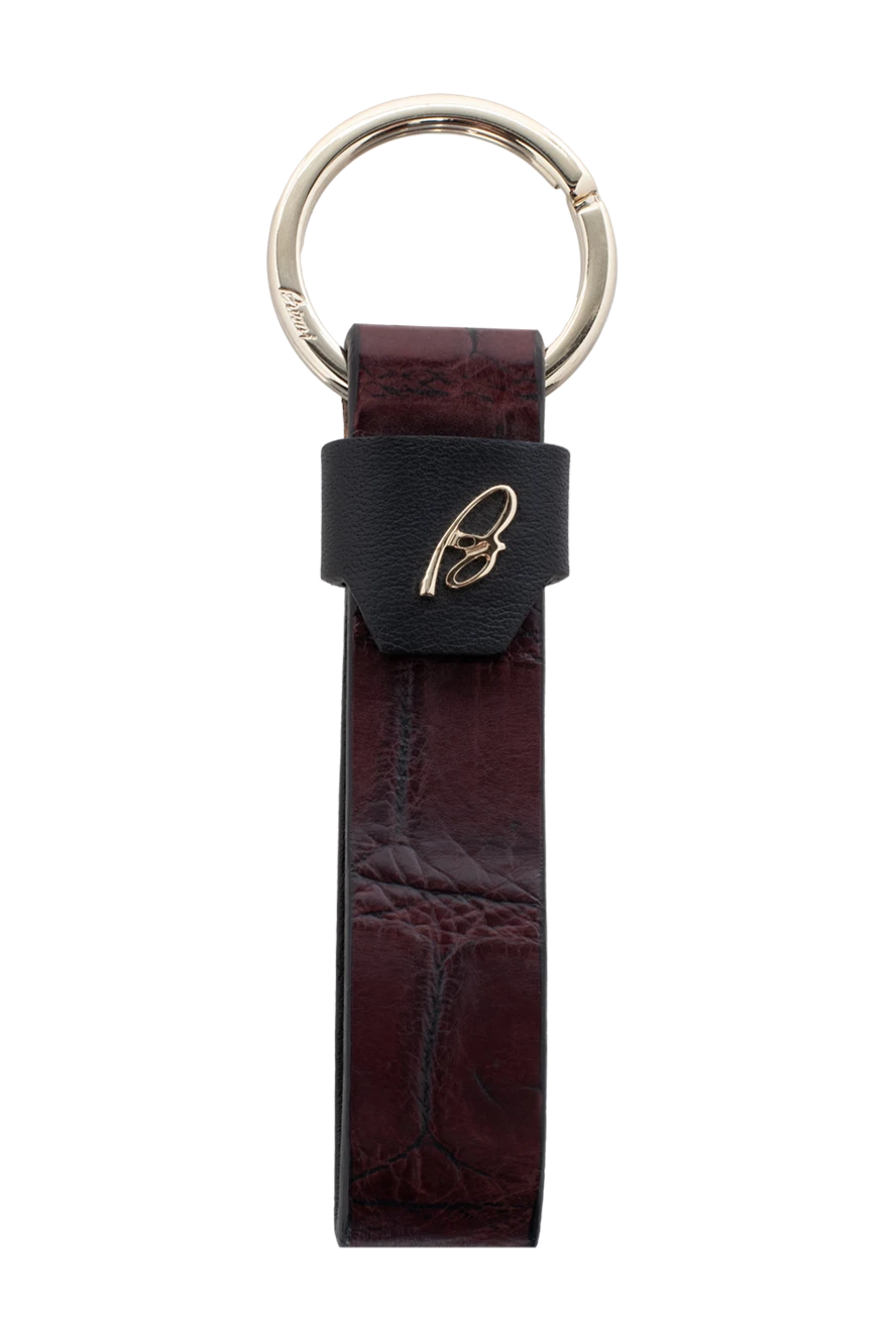 Brioni keychain from crocodile leather burgundy for men 144869 - photo 1