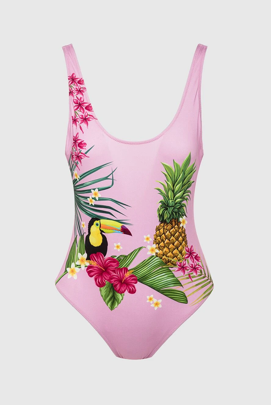 MC2 Saint Barth women's pink one-piece swimsuit made of polyamide and elastane with a print 145269 - photo 1