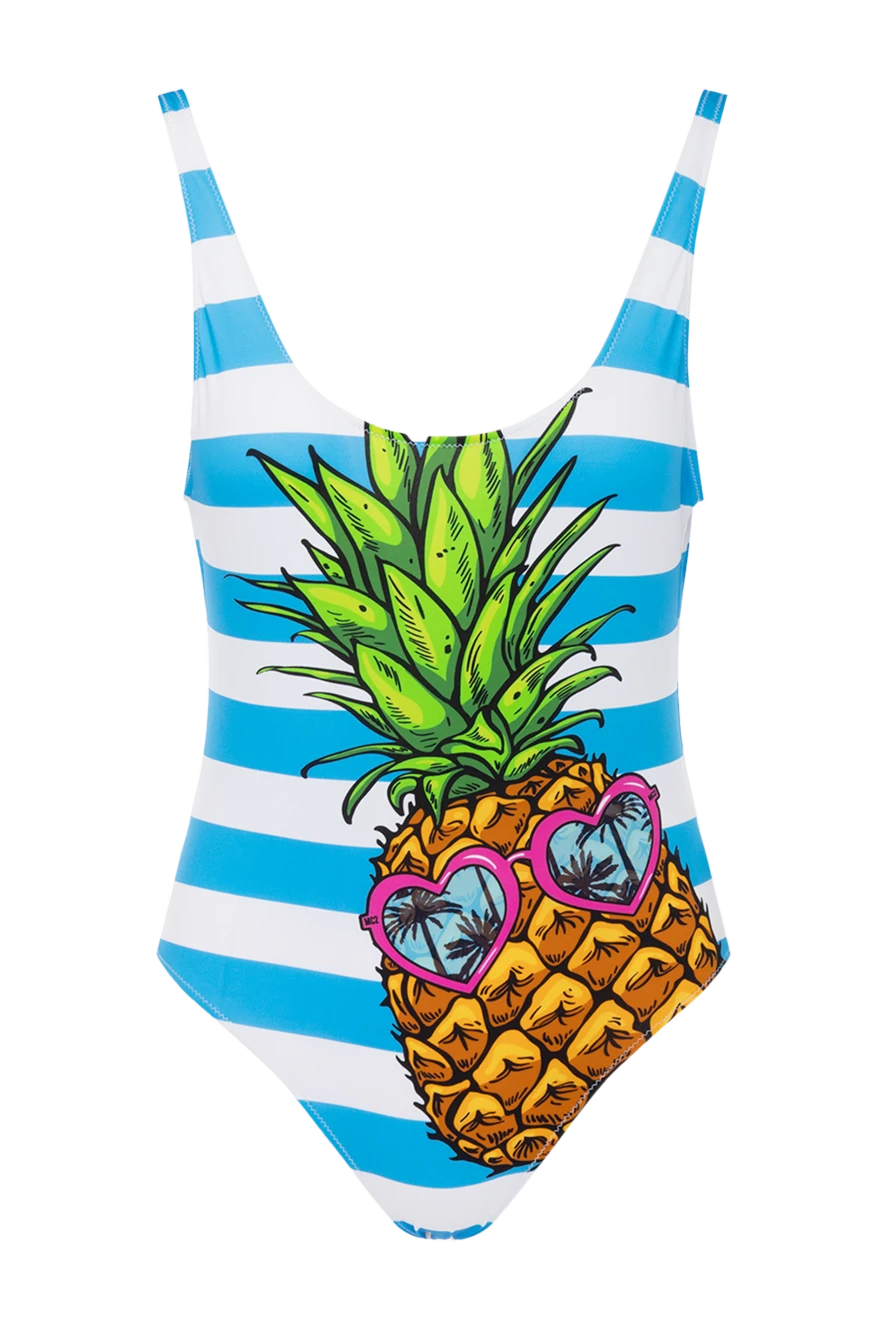 MC2 Saint Barth women's blue one-piece swimsuit made of polyamide and elastane with a print 145271 - photo 1