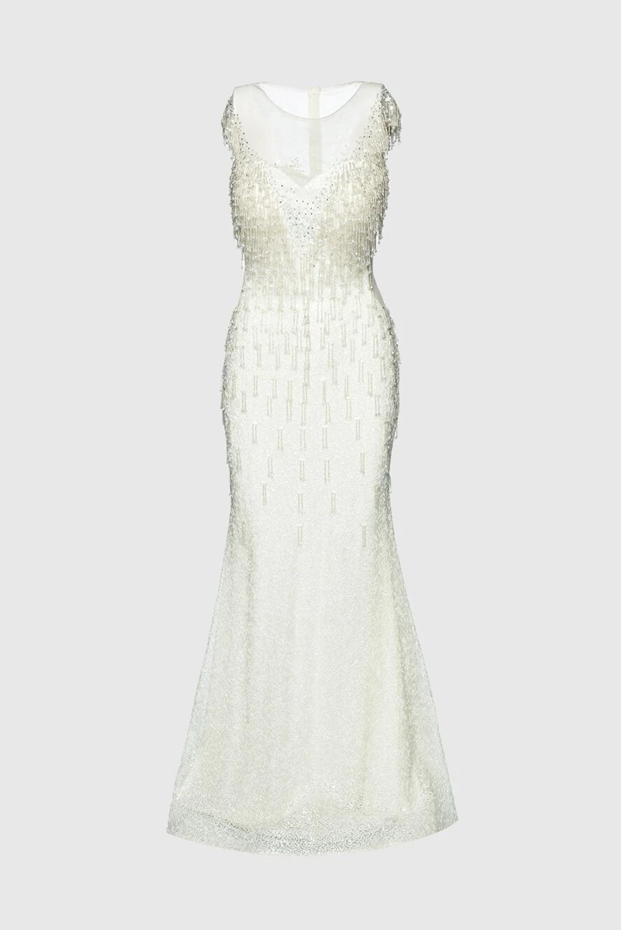 Fleur de Paris сукня біла з декоративними китацями жіноча 145376 - фото 1