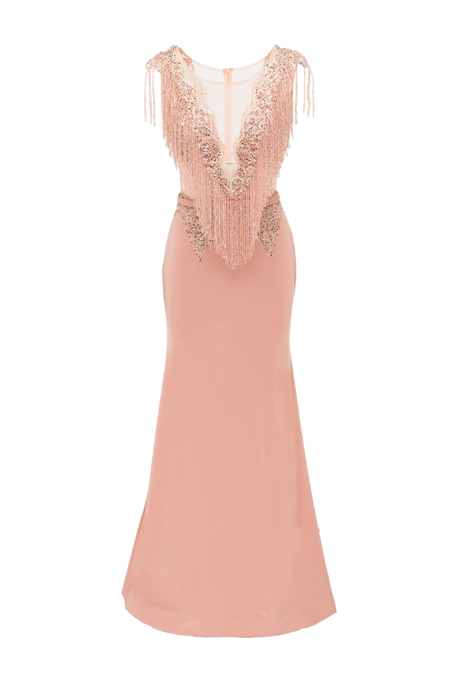 Fleur de Paris сукня рожева декорована візерунком з бахромою жіноча 145398 - фото 1