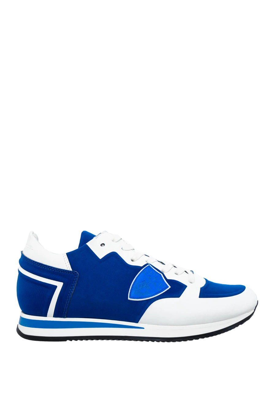 Philippe Model blue leather and textile sneakers for men 145469 - photo 1