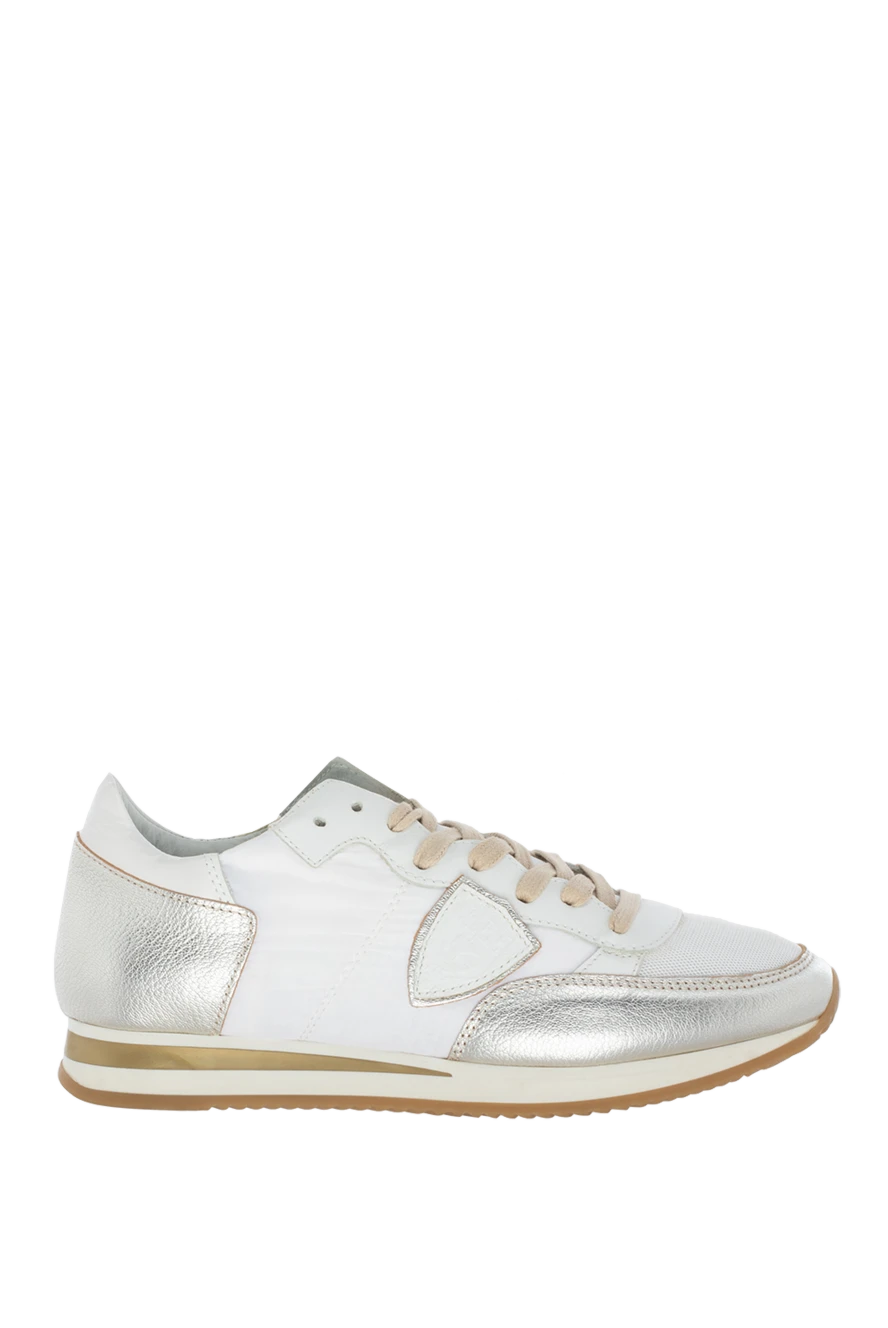 Philippe Model women's leather sneakers with silver inserts white 145526 - photo 1