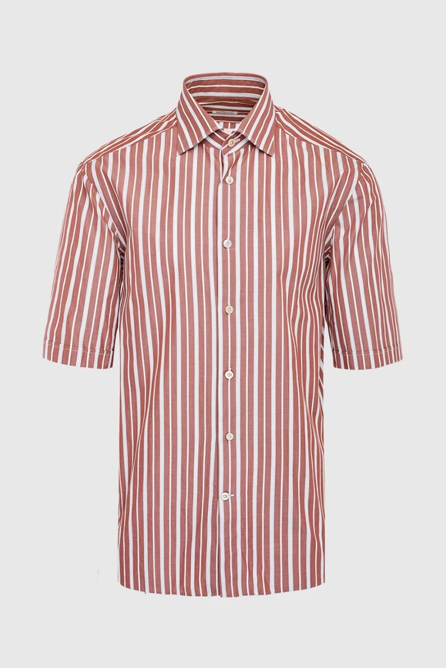 Kiton рубашка из хлопка коричневая мужская коричневая 146372 - фото 1