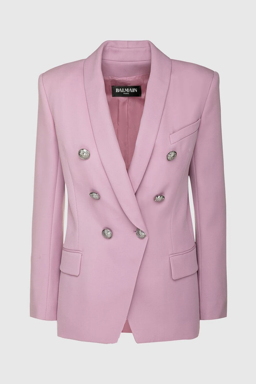 Balmain pink wool jacket for women 147041 - photo 1