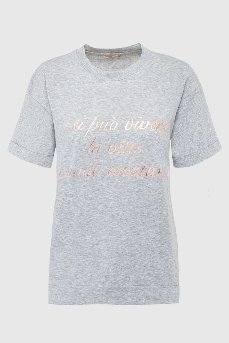 Peserico grey womens t-shirt with a text design 147052 - photo 1