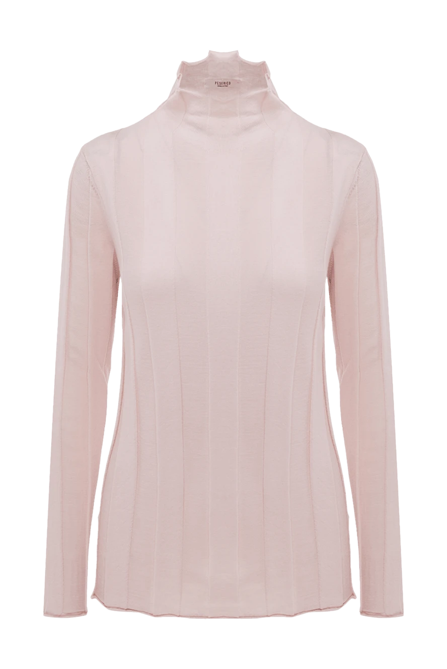 Peserico pink wool womens turtleneck with wide stripes 147074 - photo 1