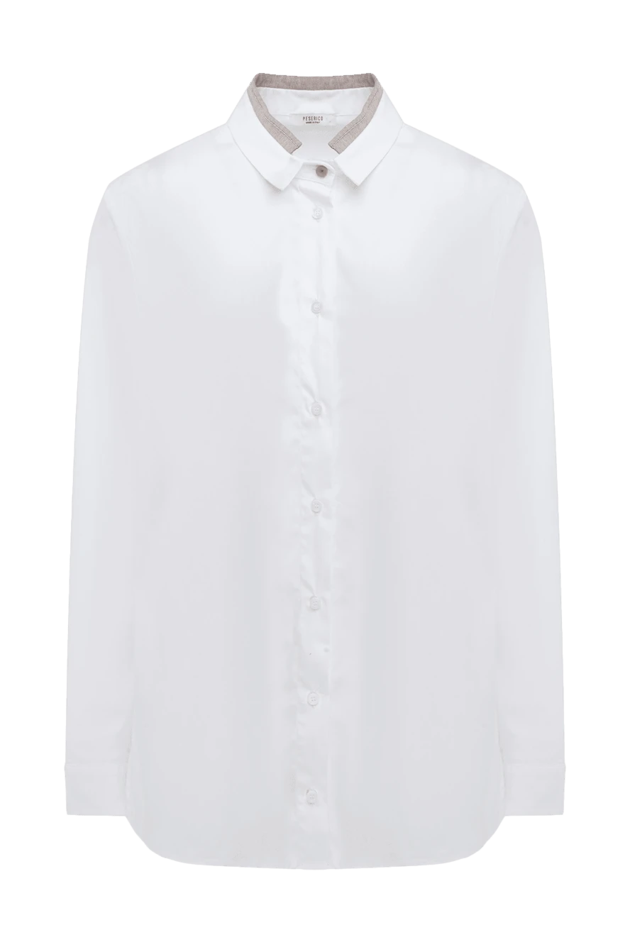 Peserico women's blouse with stripe on the collar white 147110 - photo 1