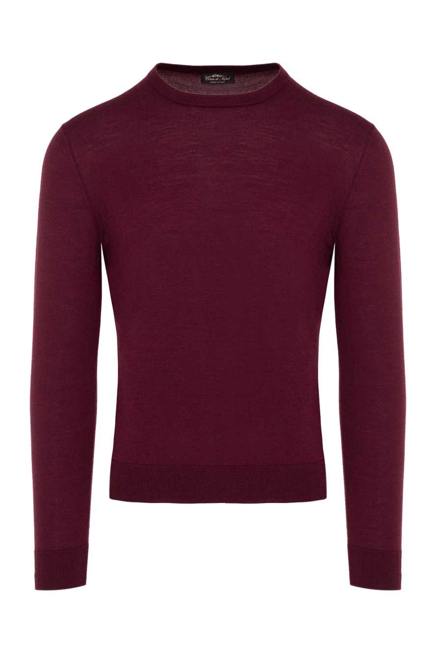Cesare di Napoli lightweight dark burgundy wool jumper for men 147156 - photo 1