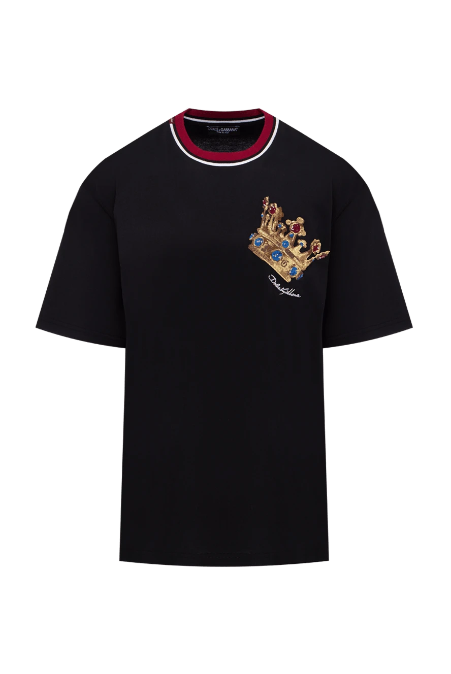 Dolce & Gabbana футболка из хлопка черная мужская 147216 - фото 1