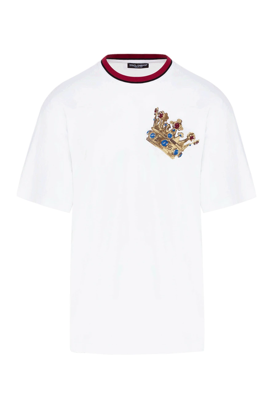 Dolce & Gabbana футболка из хлопка белая мужская 147218 - фото 1