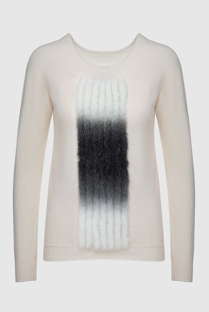 Max&Moi gray womens jumper decorated with ombre fur 147296 - photo 1