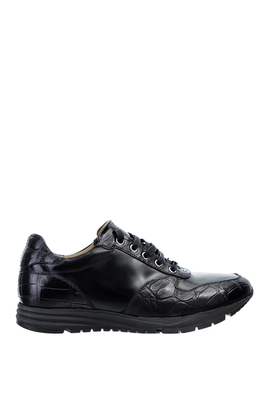 Tardini black leather and alligator leather sneakers for men 147547 - photo 1