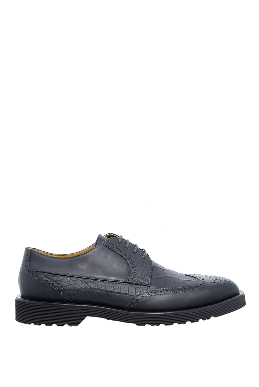 Tardini туфли дерби wingtip черные брогованные из кожи аллигатора мужские 147550 - фото 1