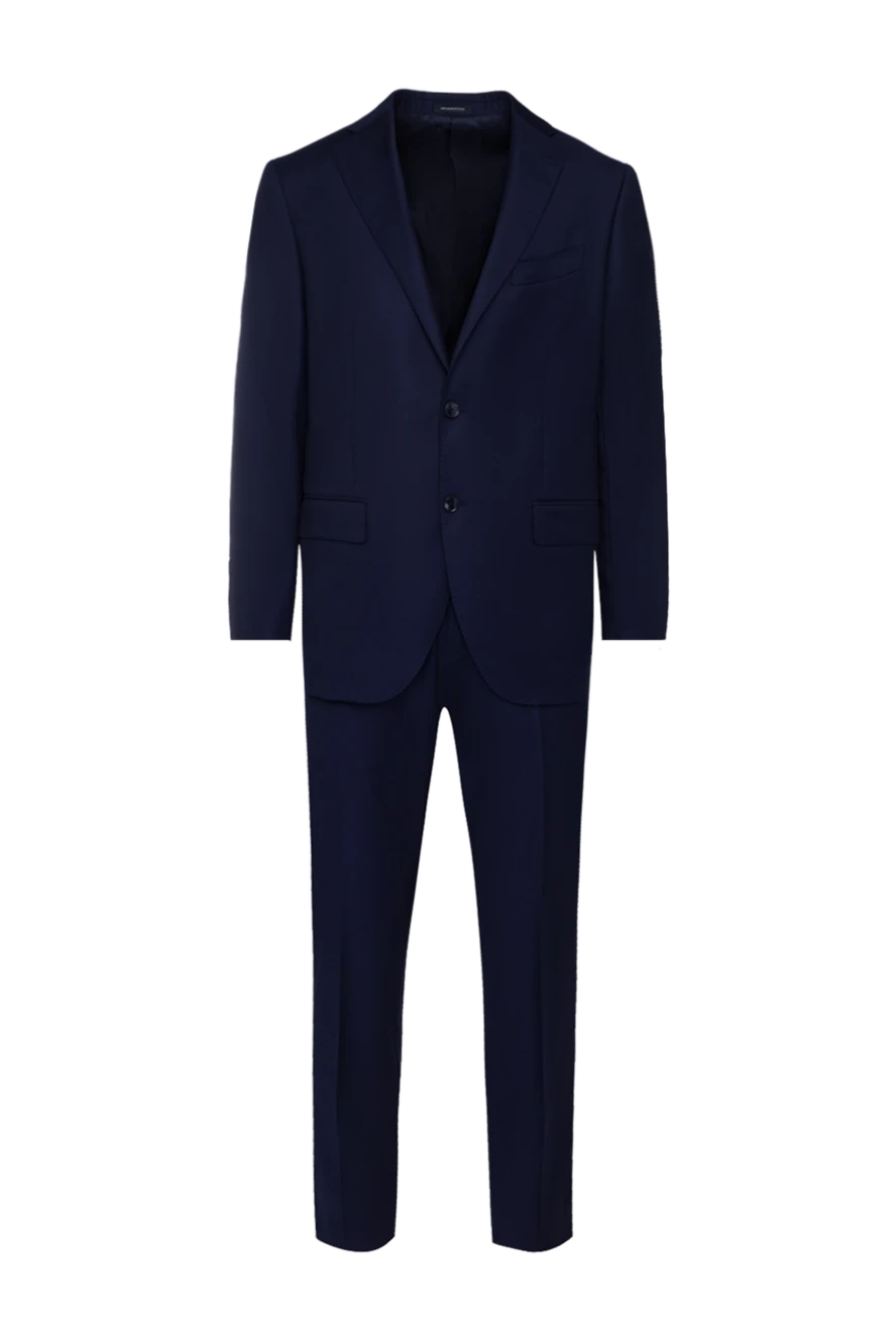 Sartoria Latorre костюм-двойка шерстяной темно-синий классический мужской 147747 - фото 1