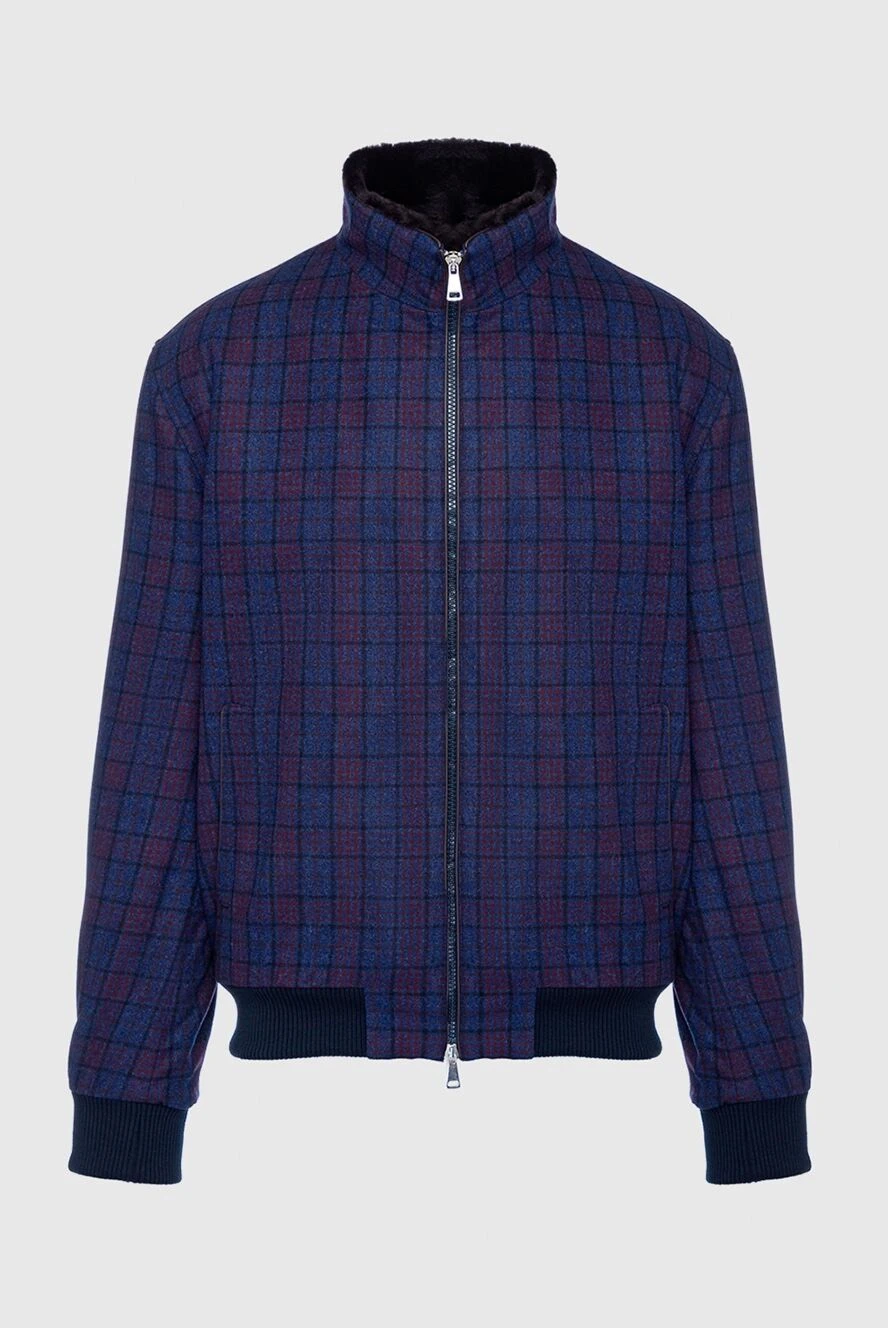 Tombolini men's blue wool and silk fur jacket 148040 - photo 1