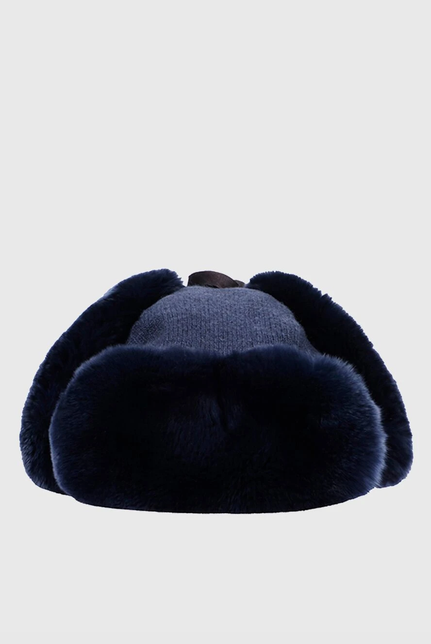 Cesare di Napoli шапка trapper синяя с мехом мужская 148502 - фото 1