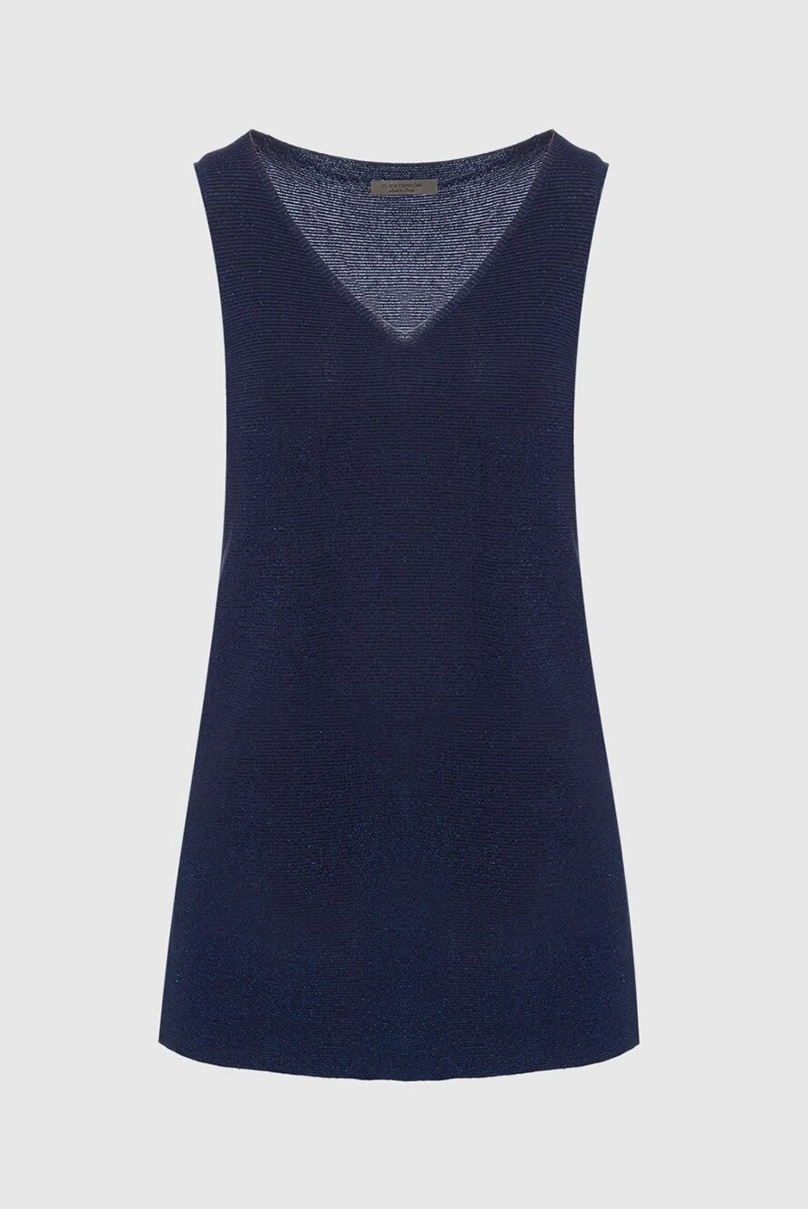 D.Exterior blue viscose and polyamide jumper for women 149759 - photo 1