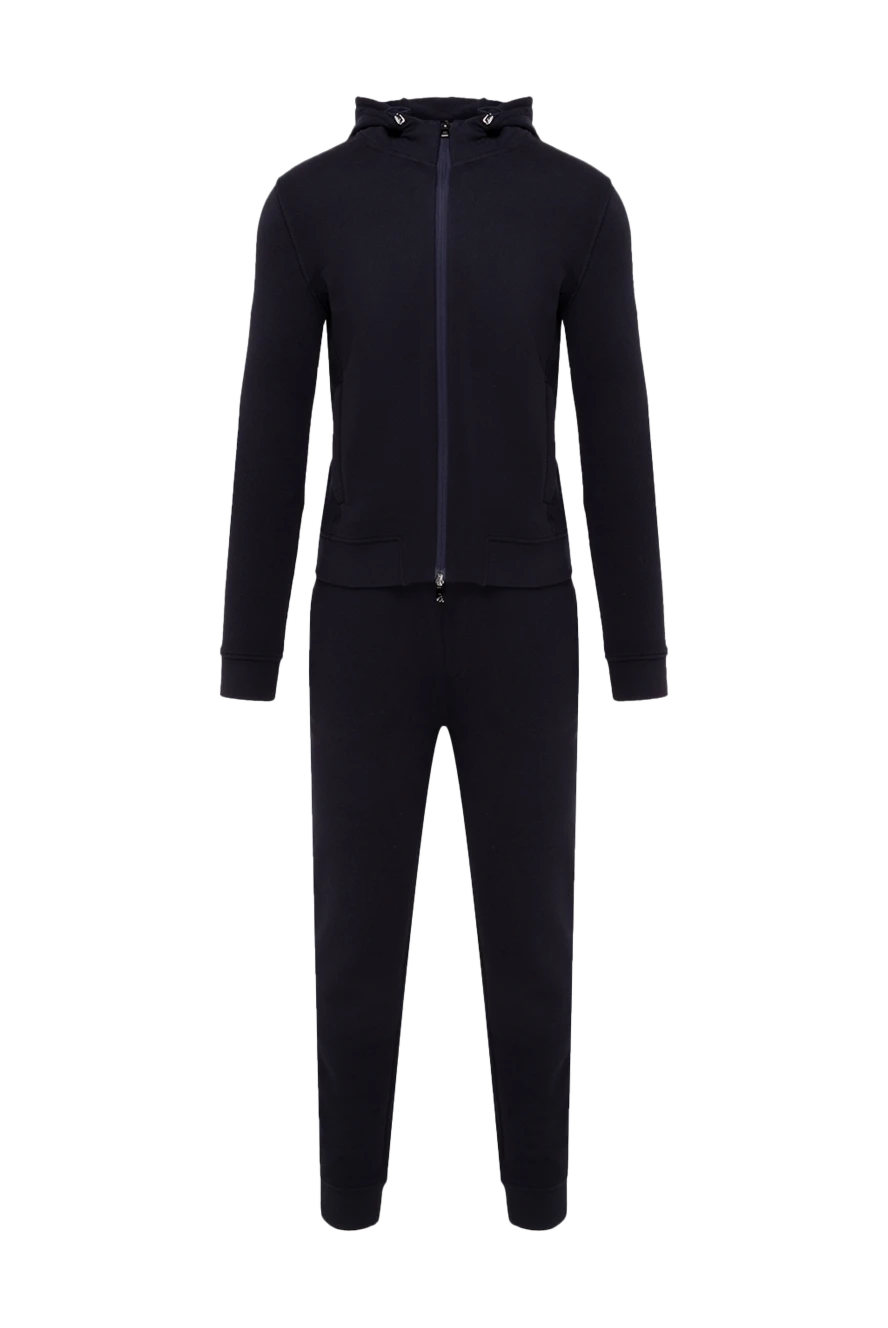 Corneliani костюм спортивный темно-синий хлопковый с капюшоном на эластичной кулиске мужской 149999 - фото 1