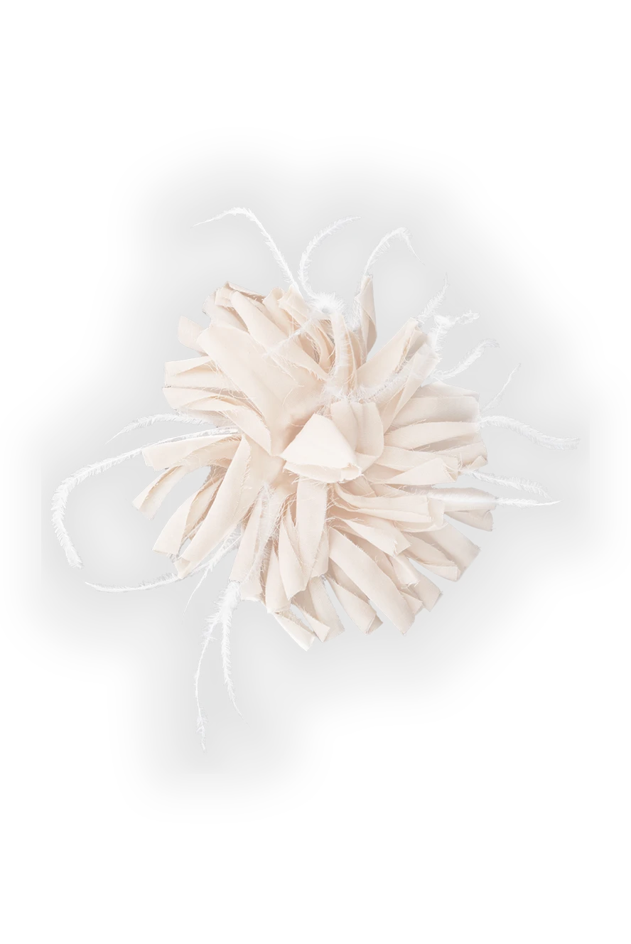 Peserico brooch for women beige in the shape of a flower made of fabric strips 150077 - photo 1