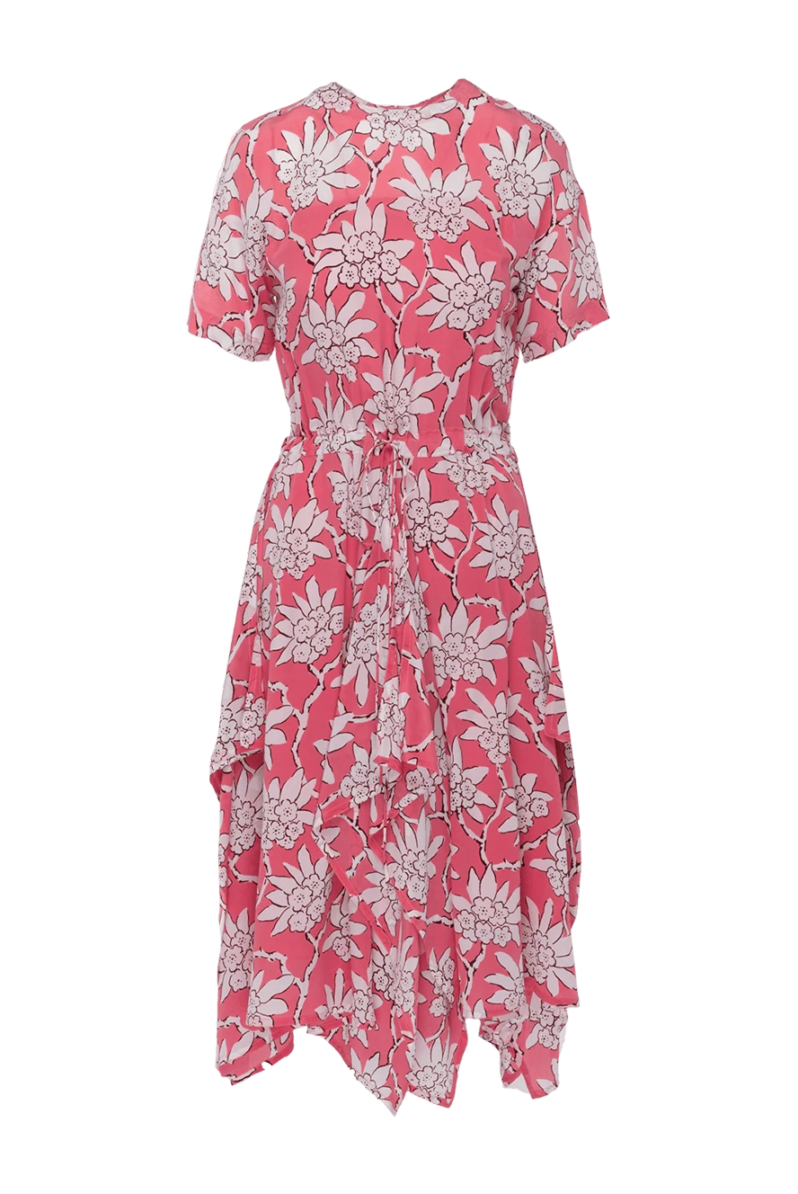 Valentino платье из шелка розовое с цветочным узором на кулиске женское 150179 - фото 1
