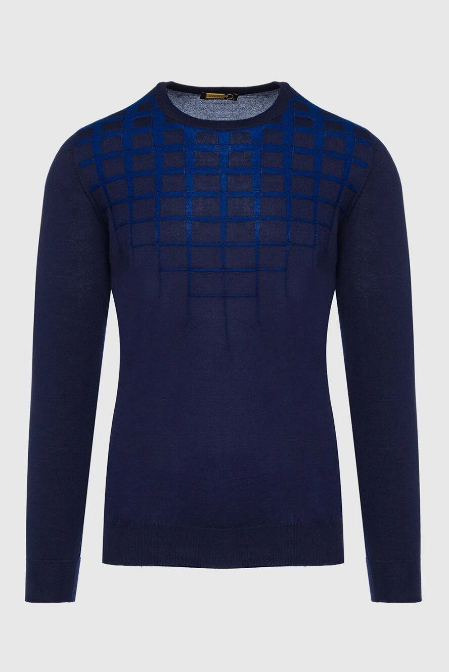 Zilli dark blue jumper decorated with mesh pattern for men 150629 - photo 1