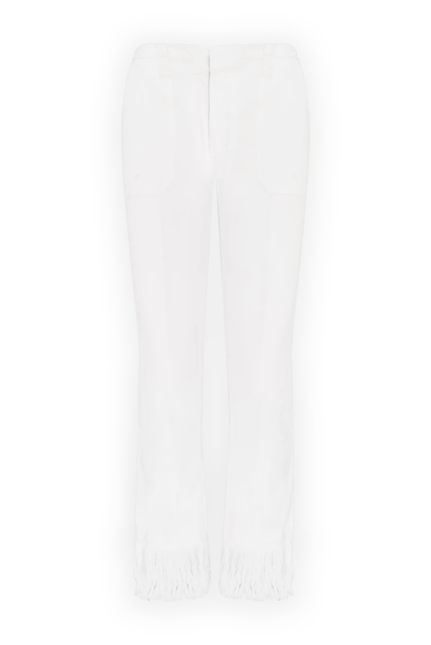 Chloe штани жіночі з бахромою білі 150795 - фото 1