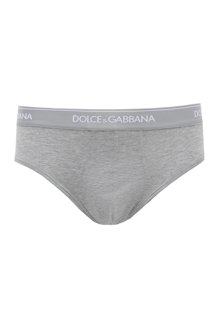 Dolce & Gabbana мужские серые трусы брифы из хлопка 151158 - фото 1