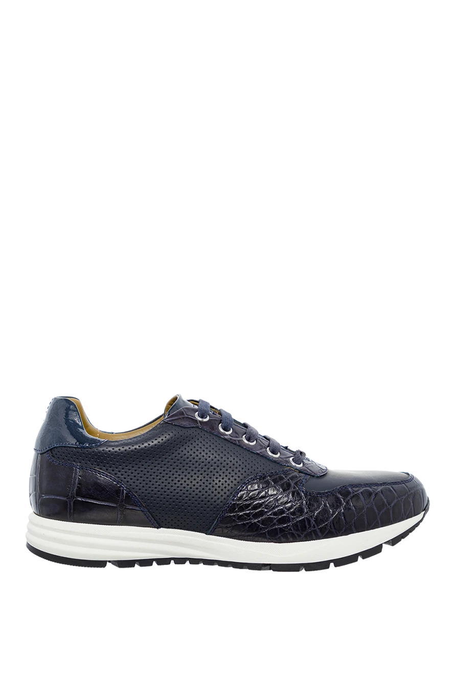 Tardini blue alligator leather sneakers for men 151374 - photo 1