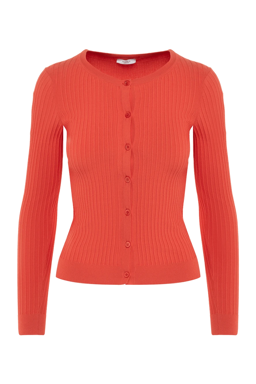 Peserico orange viscose and polyamide cardigan for women 151437 - photo 1