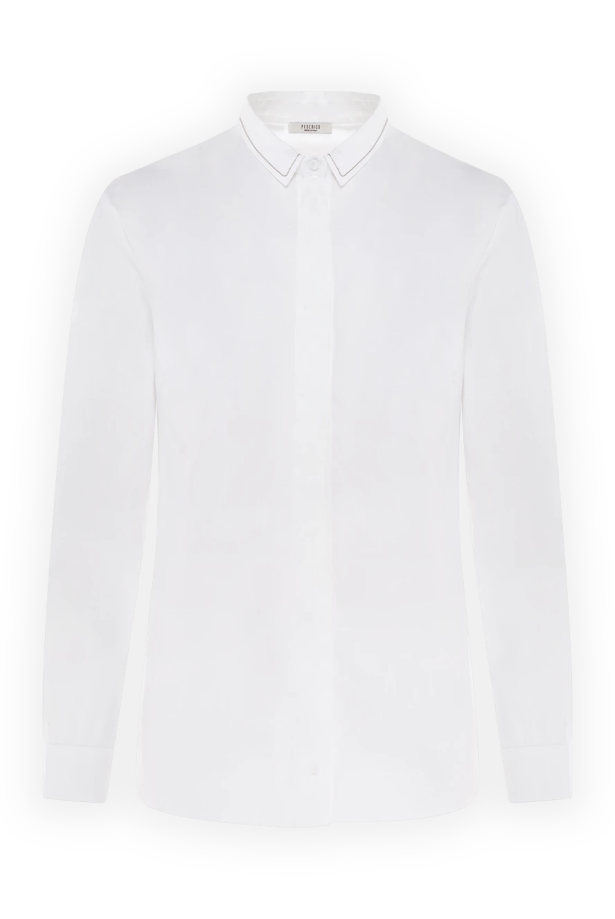 Peserico women's blouse with decorative trim on the collar white 151469 - photo 1