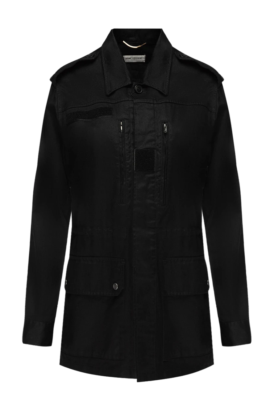 Saint Laurent ветровка из хлопка и рамы черная женская 151654 - фото 1