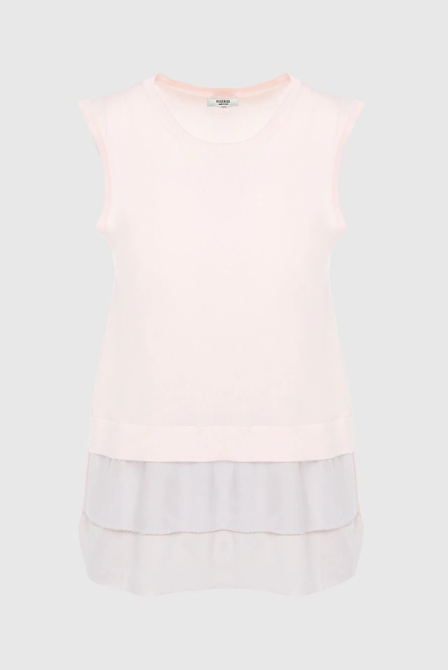 Peserico women's cotton blouse with ruffles pink 151798 - photo 1