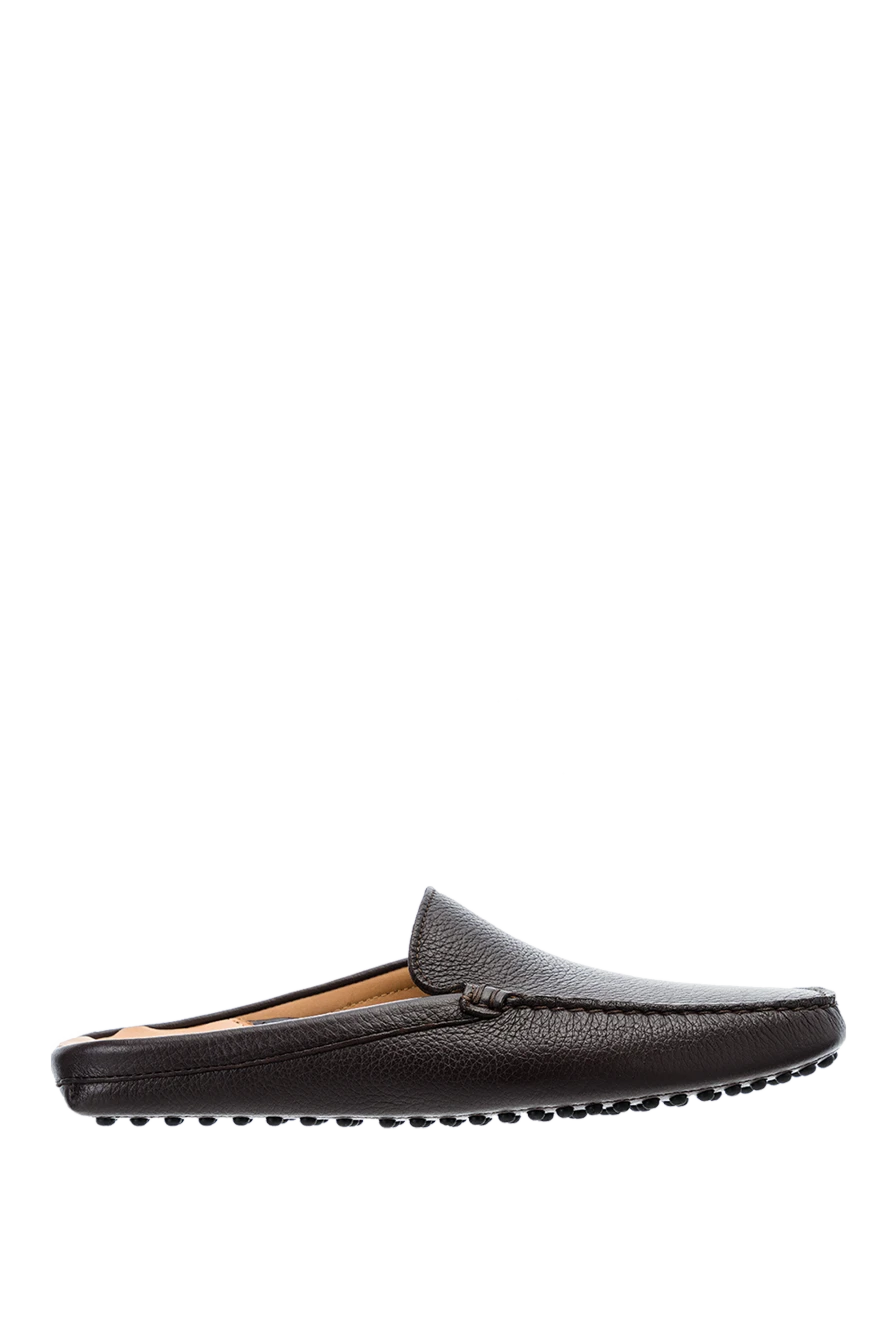 Cesare di Napoli мюлі зі шкіри коричневі чоловічі 152401 - фото 1