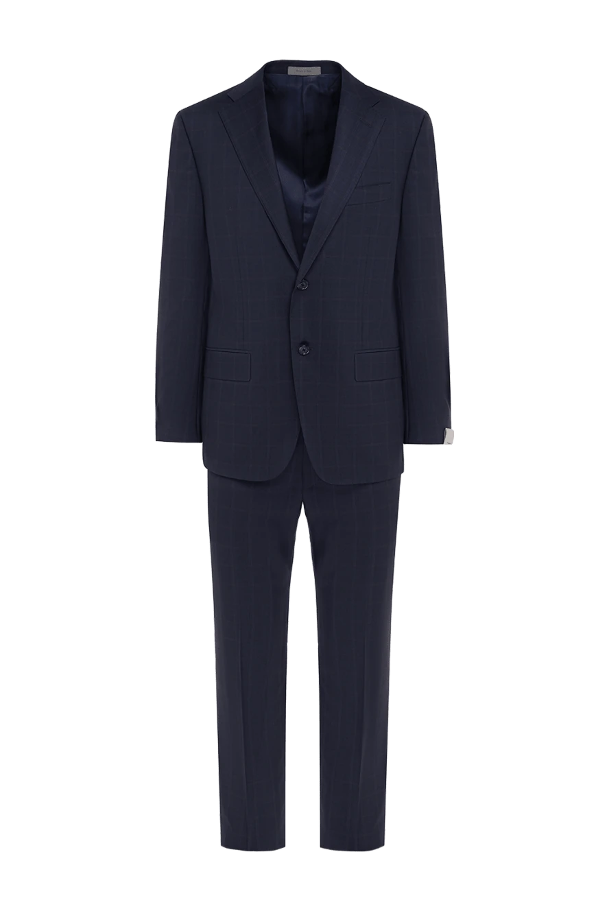 Corneliani mens dark blue wool suit in fine check pattern 152490 - photo 1