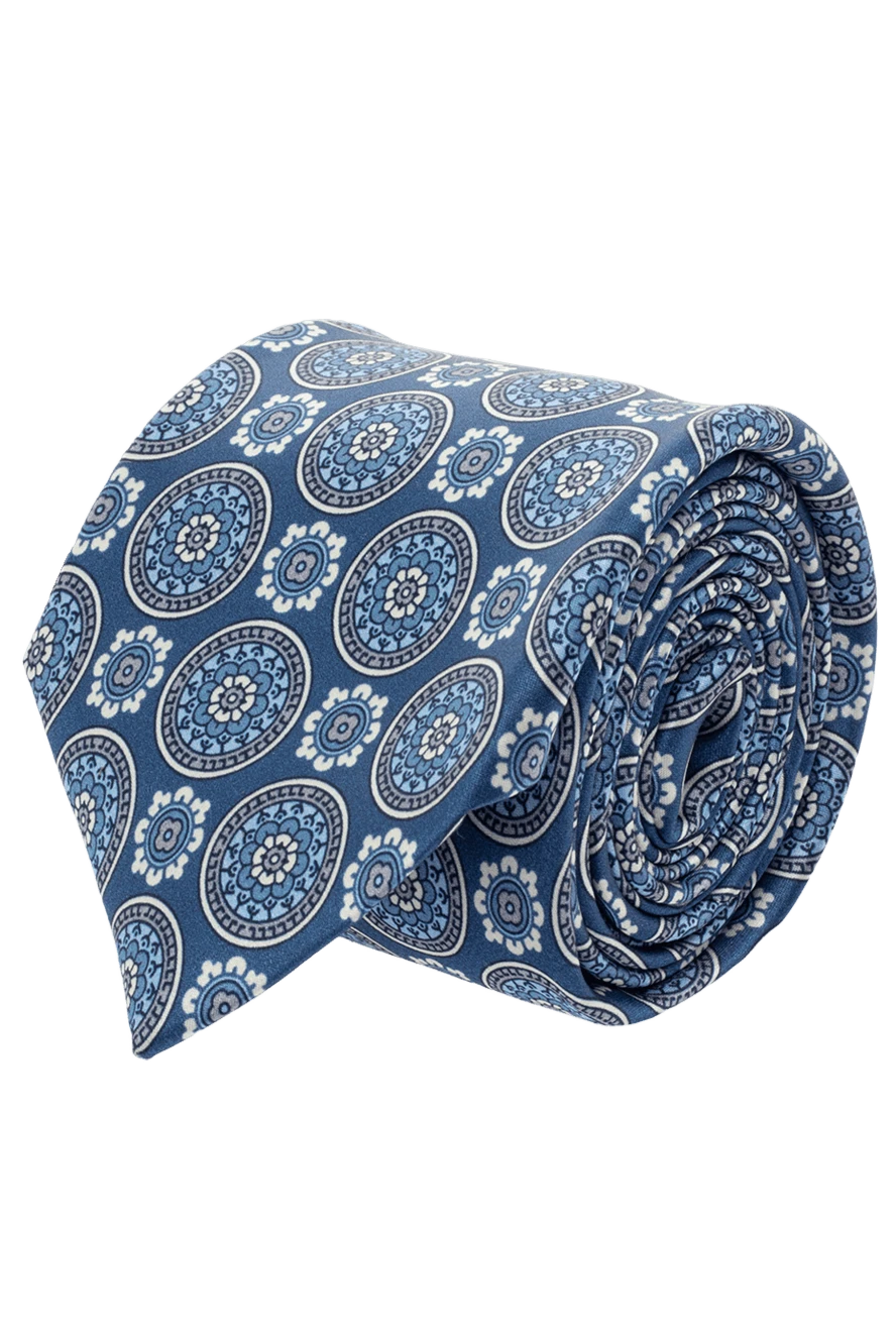 Corneliani silk tie blue with florentine medallion pattern men's 153827 - photo 1