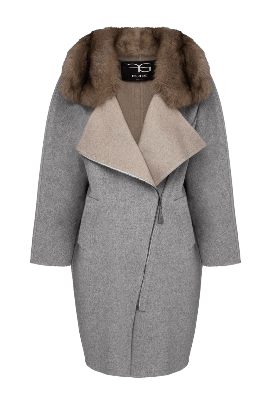 FG Furs women's gray cashmere and sable fur coat 153926 - photo 1