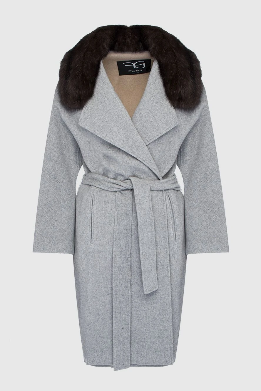 FG Furs women's gray cashmere and sable fur coat 153927 - photo 1