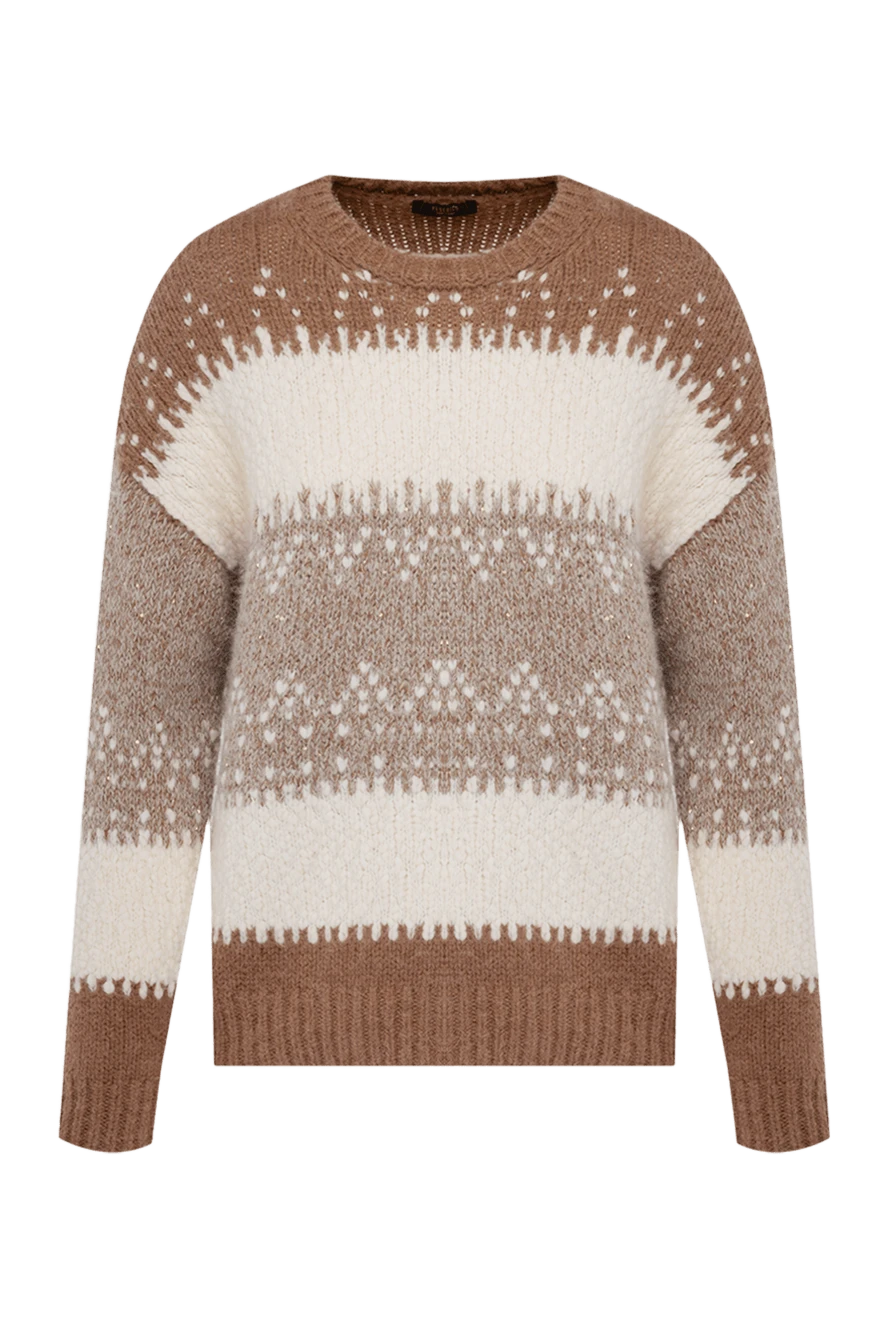 Peserico beige womens jumper with a contrasting pattern 154316 - photo 1