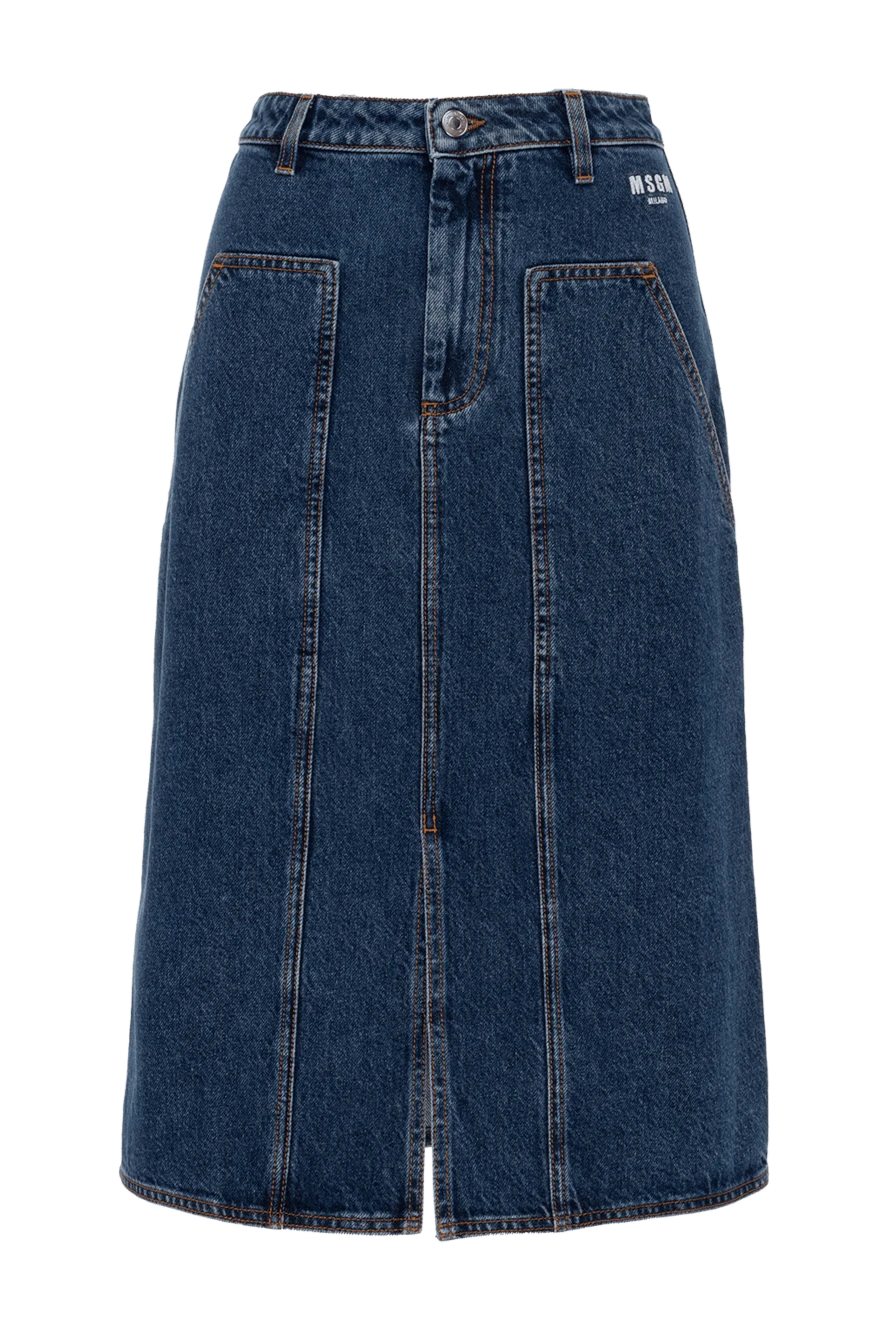 MSGM юбка из хлопка синяя женская 154609 - фото 1